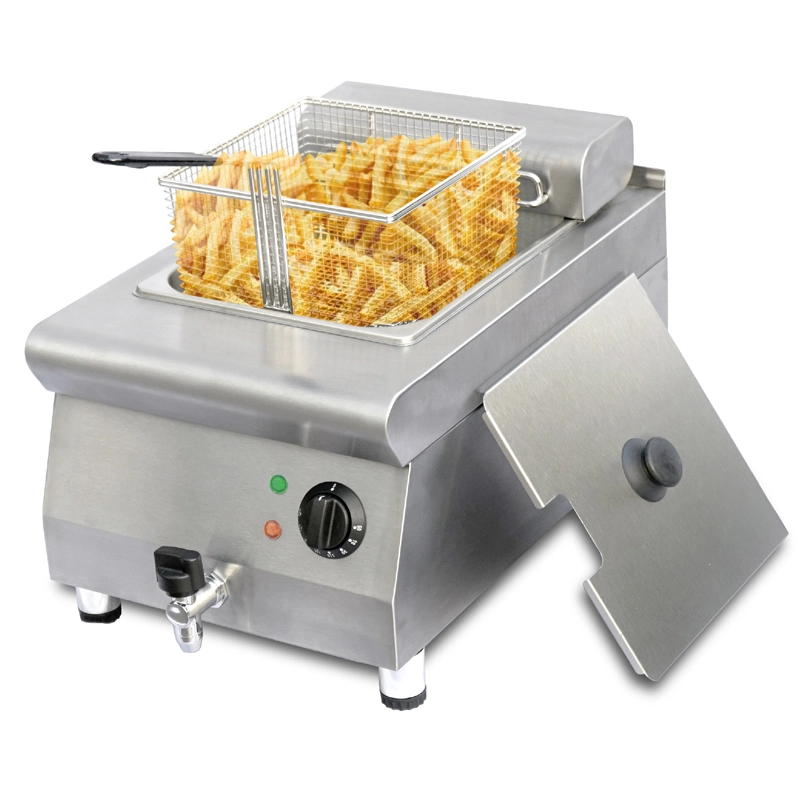 Commercial Stainless Steel Electric Chips Fryer with Drain Value