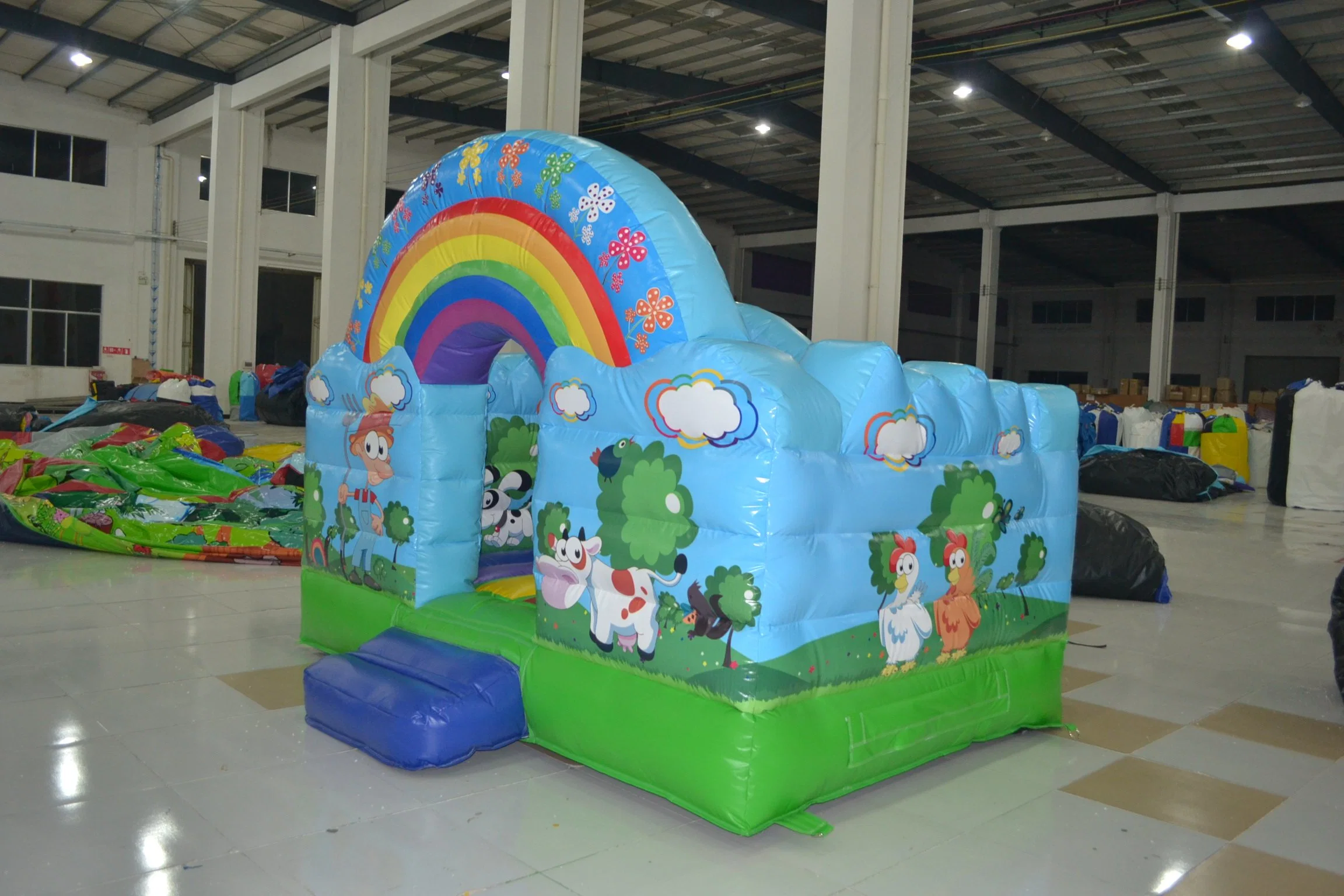 China Inflatable Children's Playground Animal Theme Rainbow Bouncer con dibujos animados Pintura (AQ0105-1)