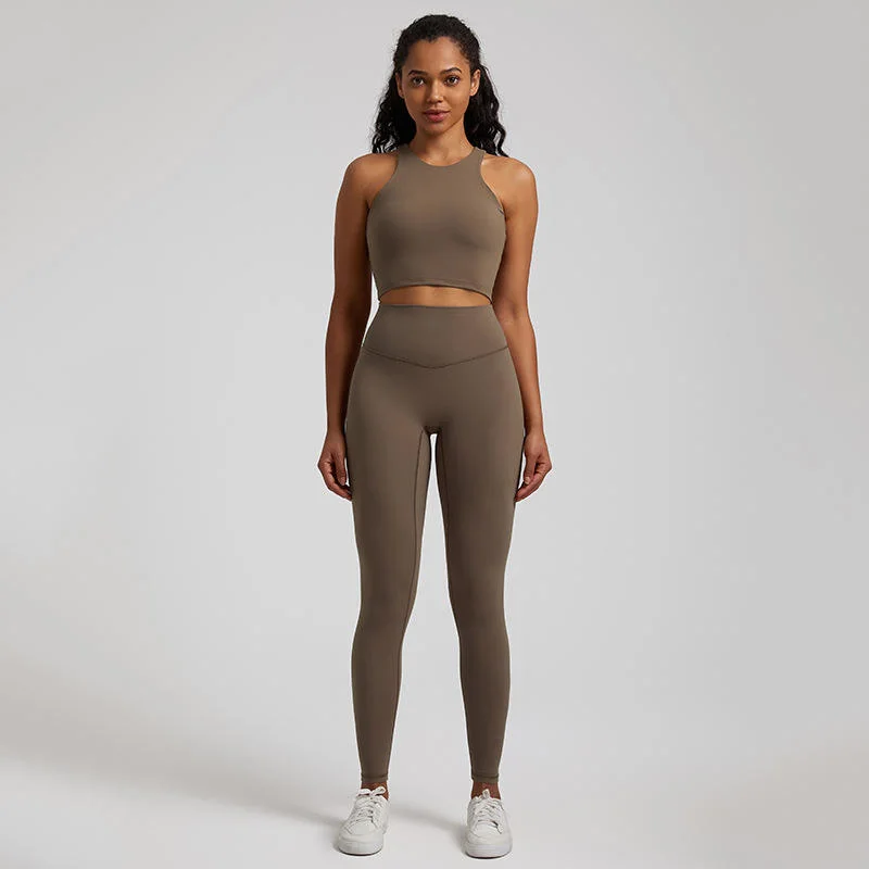 OEM Vêtements de sport actifs personnalisés pour femmes, ensemble de soutien-gorge de yoga et de leggings de sport en 2 pièces.