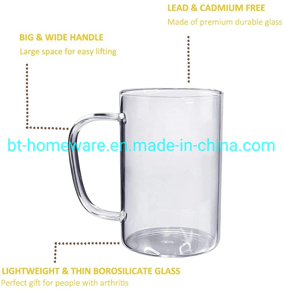 200ml/300ml/500ml High Borosilicate Glass Mug for Tea Coofe Beer Jucie Water