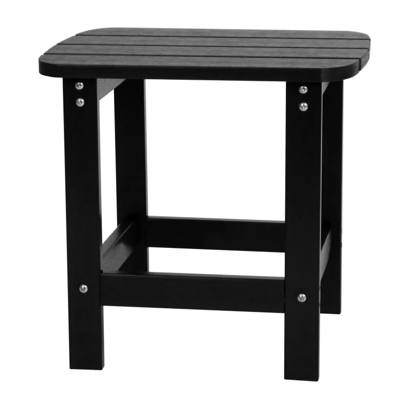 Commercial Plastic Wood Livingroom Restaurant Dining Room Outdoor Furniture Sofa Chair Side Table Coffee Table in Black