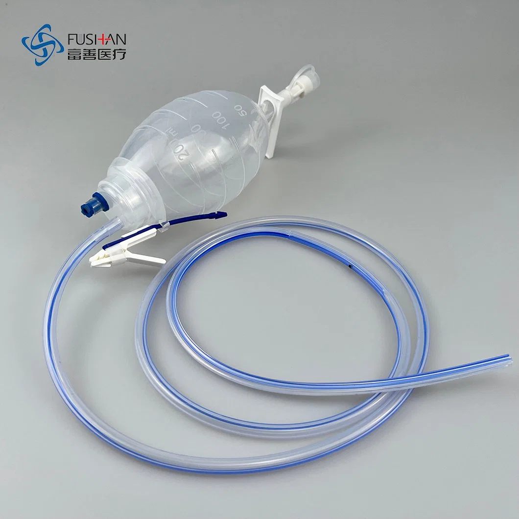 Factory Medical Disposable Silicone Reservoir Drain Bulb with Tubes CE ISO for Wound Drainage (100 150 200 400)