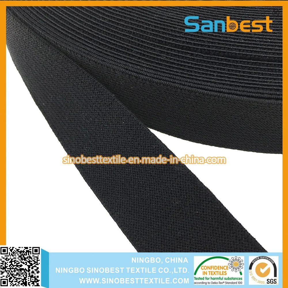 100% High quality/High cost performance Black Elastic Webbing for Garments