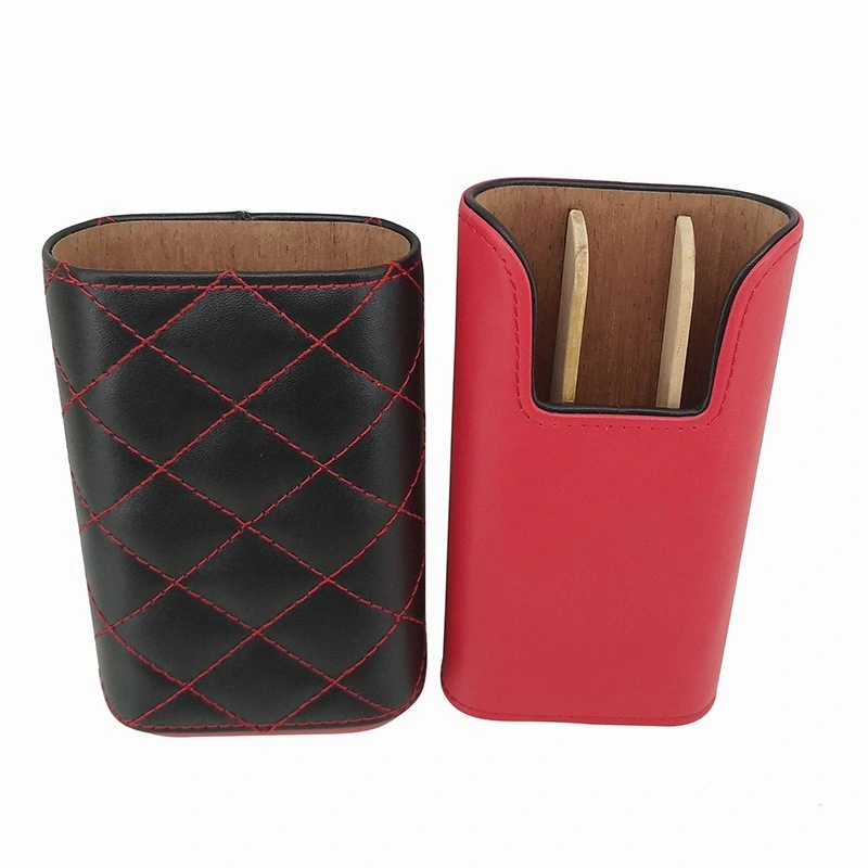 Wholesale/Supplier 2PCS Portable Leather Tube Cigar Case