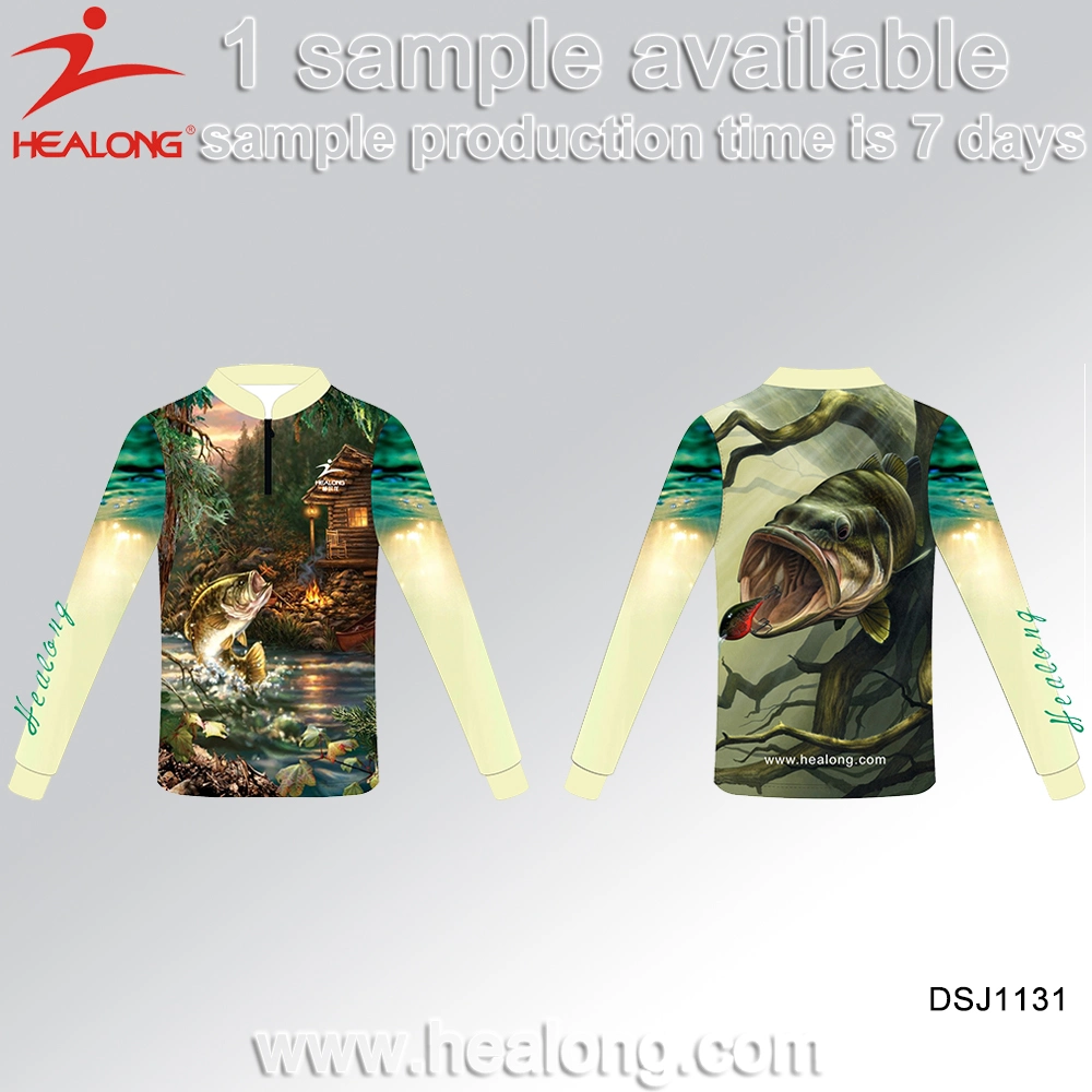 Healong Sportswear Full Sublimation Jersey Fishing Wear Custom Color