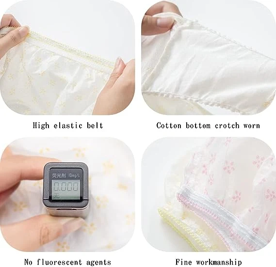 Women Disposable Underwear Cotton Panties for Travel Hospital
