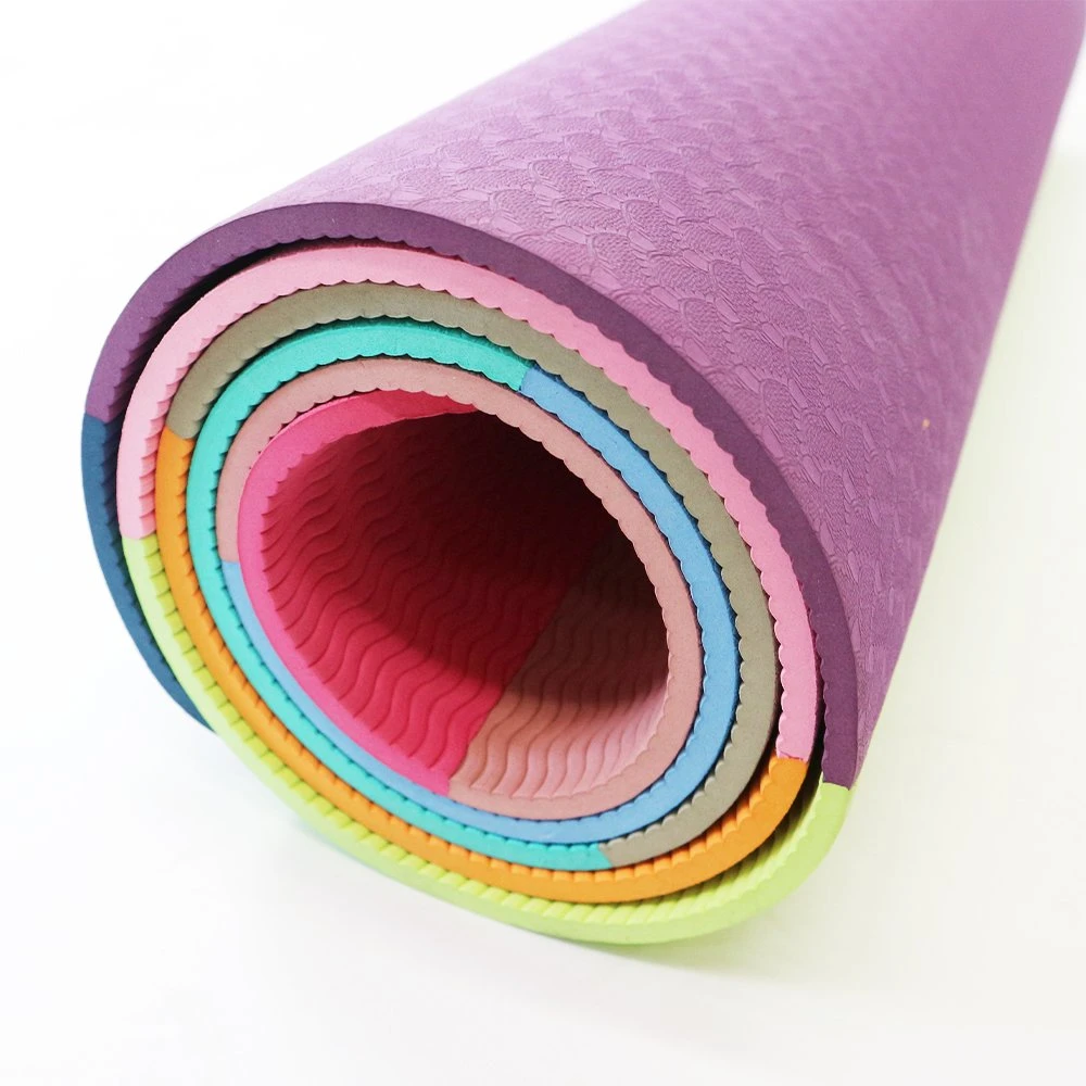 Yugland Eco friendly orgánicos de etiqueta privada duradera impresión de logotipo personalizado TPE estera del yoga, barato de espesor de viaje plegables Fitness Ejercicio yoga Mat