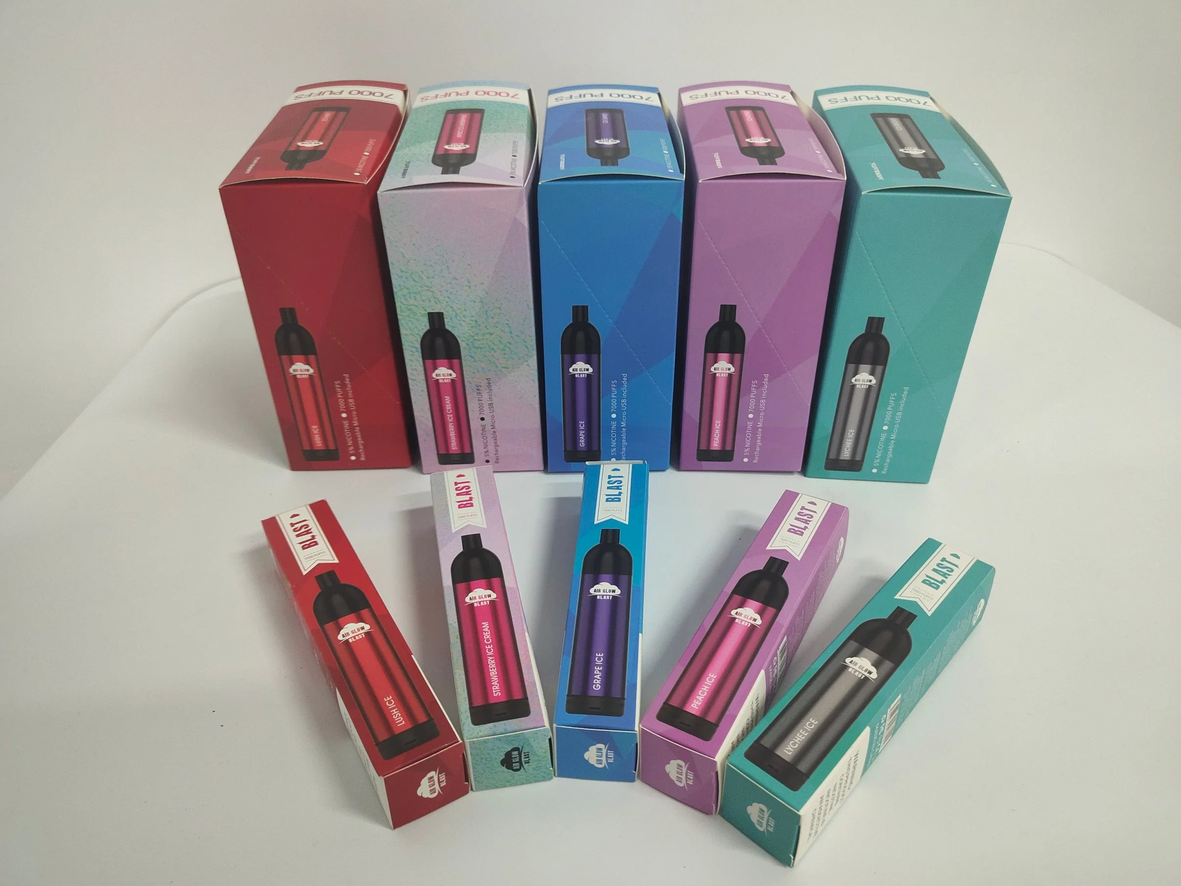 USA Hot Sale 7000 Puffs Disposable Vape Pen 5% Nic Salt Rechargeable Electronic Cigarette