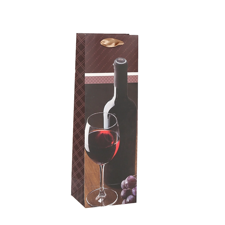 China Custom Logo Printed Paper Paper Wine Bag Manufacturer