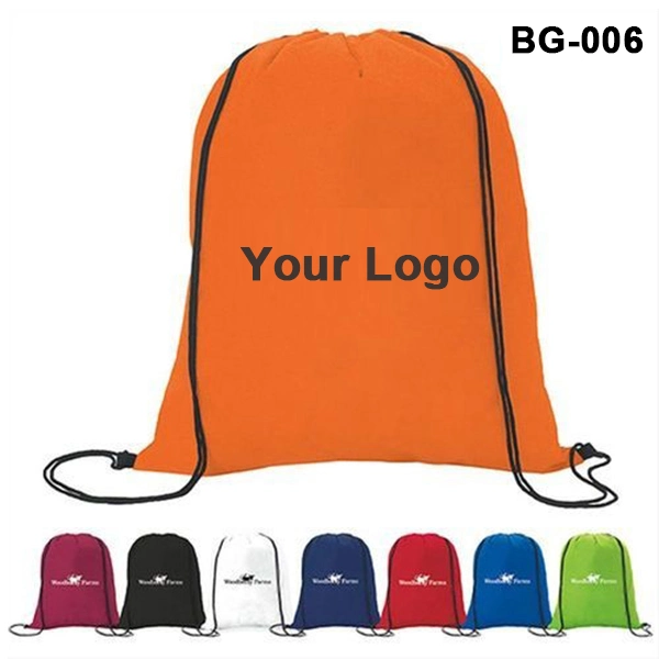 Drawstrings Bag with Zipper Pocket, Promotional Strings Bag, Drawstrings Backpack Bag