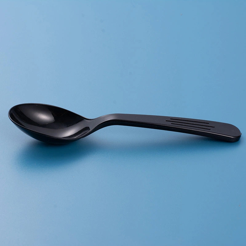 Custom Disposable Cutlery Spoon PP Plastic Dessert Black and White Fork Tableware Cake Fork (SG-012)