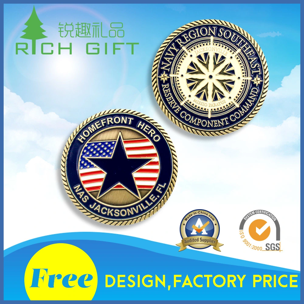 Custom Soft Enamel Quality 3D Challenge Coin for Company