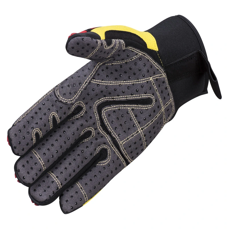 Heavy Duty Mechanical Cut Resistant Red Anti-Slip Mechanic Work Gloves