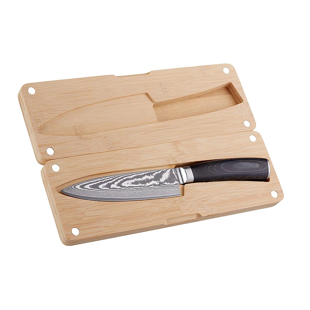 Chef Knife & Wooden Cutting Board/Storage Case Kitchen Set