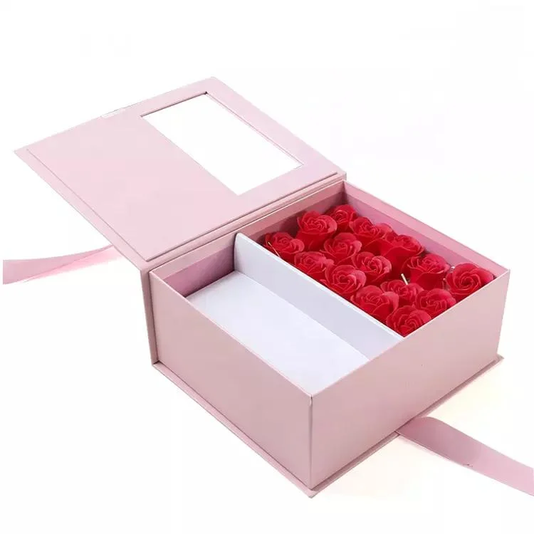 Pink Ribbon Luxury Preserved Roses in Packaging Bridesmaid Wedding Wholesale/Supplier Customized Gift Bag and Gift Box for Gift Pack