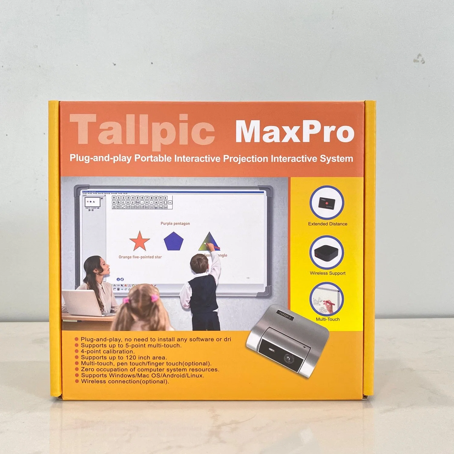 Turn Projection/LCD Display Into Multi-Touch Board Interactive Electronic Whiteboard for School Office Home Tallpic Maxpro-Vst