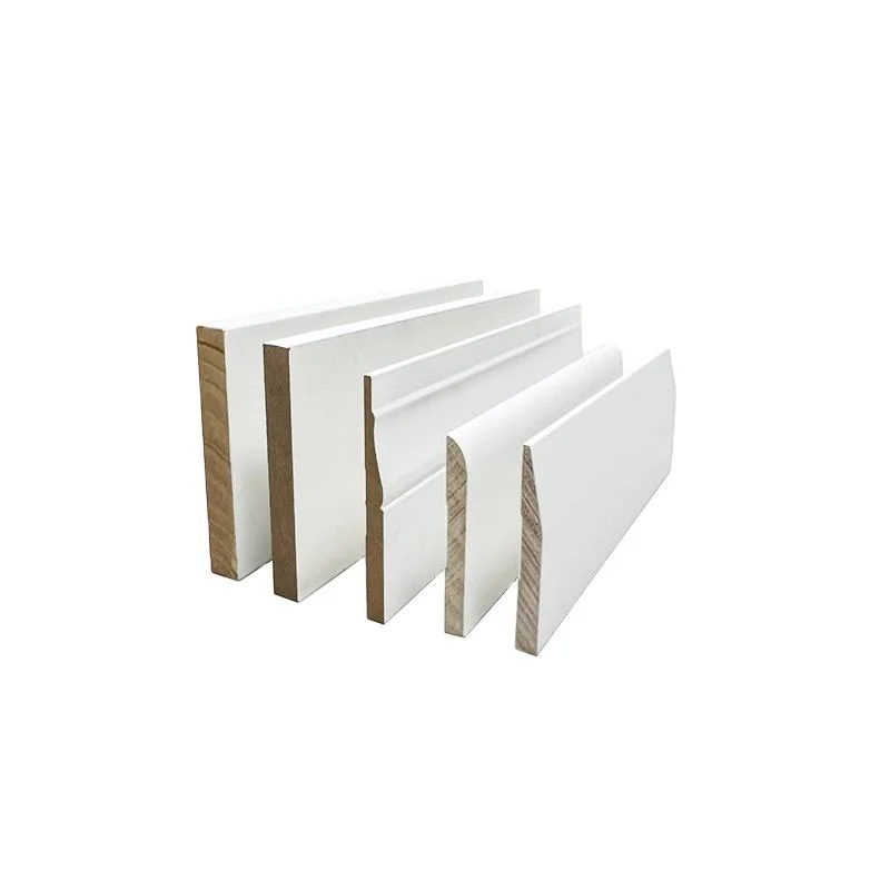 Pfj White Primed Solid Pine Baseboard de madera