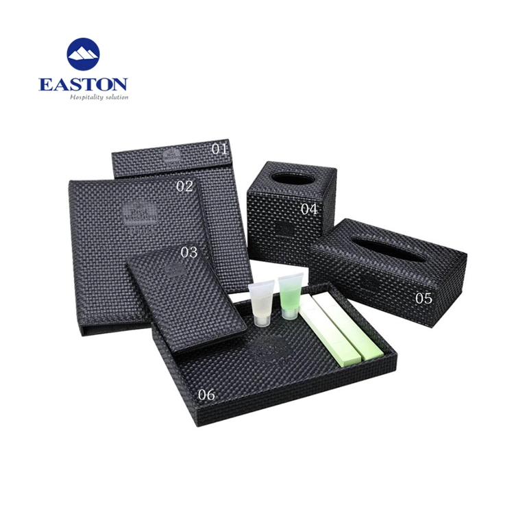 Black Straw Mat Series Hotel Leather Product