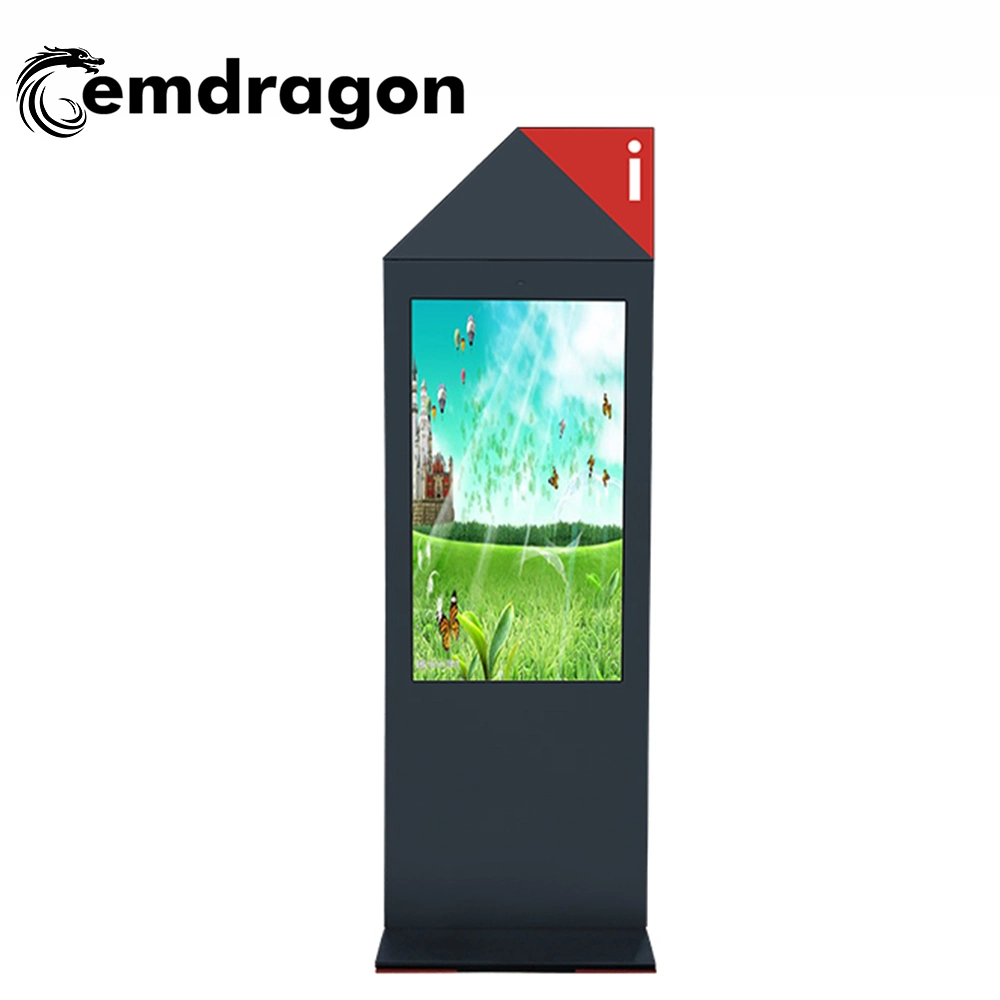 Wind-Cooled Vertical Screen Landing Ultra-Thin Outdoor Advertising Machine 55 Inch LED Advertising Display with Mini PC Multi-Media All in One PC