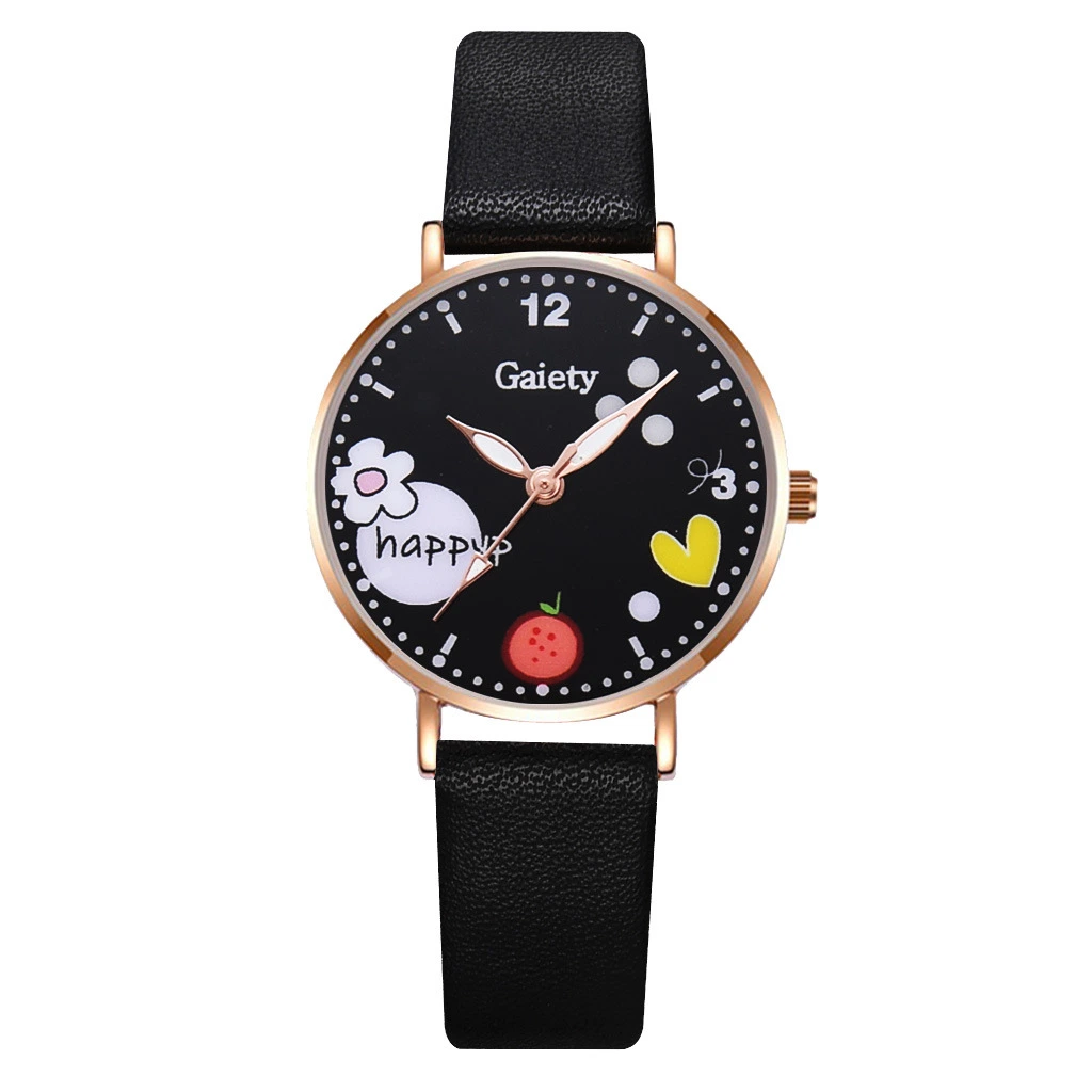 Waterproof Fashion Quartz Mechanical Wrist Hand Lady Watch Leather Smart Wrist Watch