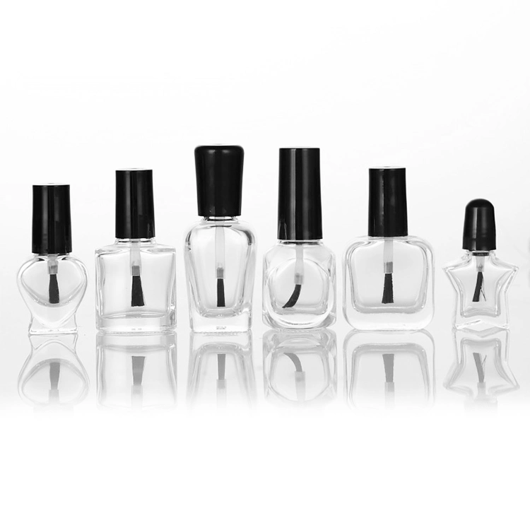 OEM 10ml 12ml 15ml Wholesale/Suppliers Empty Square Glass Matte Gel Customized Nail Polish Bottle with Cap and Brush