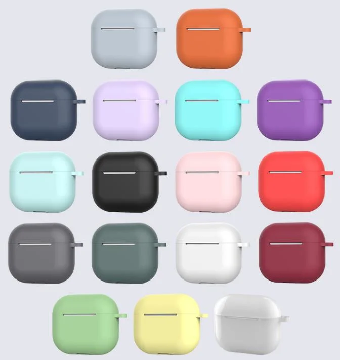 Colorful Solid Color Silicone Shockproof Airpods Protective Cover Case