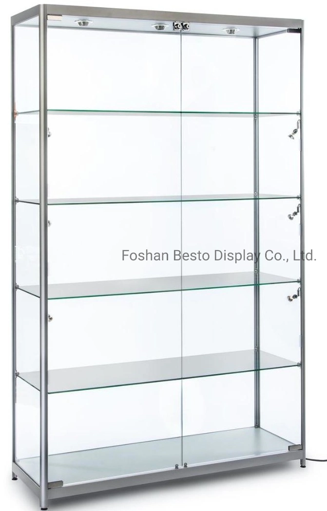 78 Inch Height Glass Display Cabinets with LED Lights and Glass Shelves for Vape Store, Smoke Shop, Jewelry Store, Tabacco, Cigeratte Store, Retail Display.