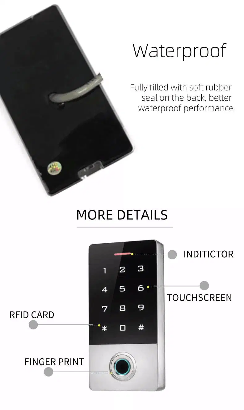 Intelligent Multi-Language Wiegand 26/34 Network Keypad RFID Card Biometric Fingerprint Door Access Control System with USB Port