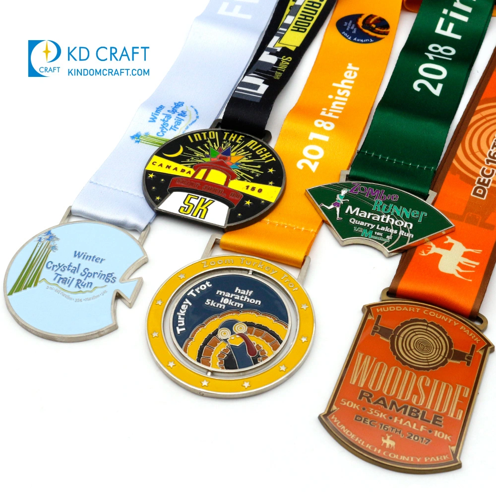 Manufacturer Metal 3D Enamel Military Award Medallion Gold Karate Soccer Football Run Finisher Marathon Running Race Marathon Sport Custom Medal with Ribbon