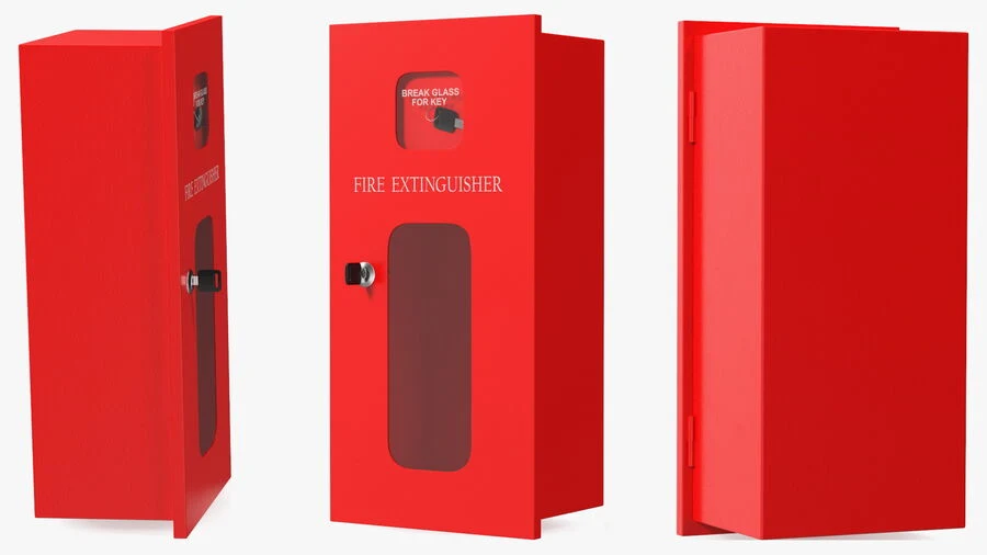 Steel Fire Extinguisher Box with Break Glass