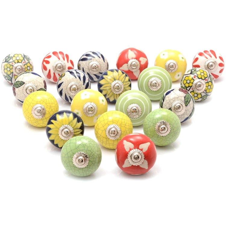 Multicolor Assorted Cabinet Knobs Ceramic Drawer Pull Handle Kitchen Cupboard Wardrobe Knob Boho Room Decorative Furniture Hardware