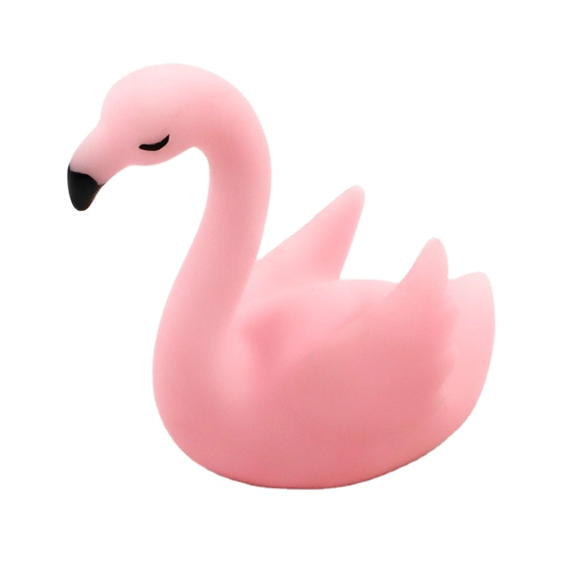 Noche Rosa claro Flamingo Bird Swan decoración de mesa en forma de cisne para Material PVC dormitorio niños