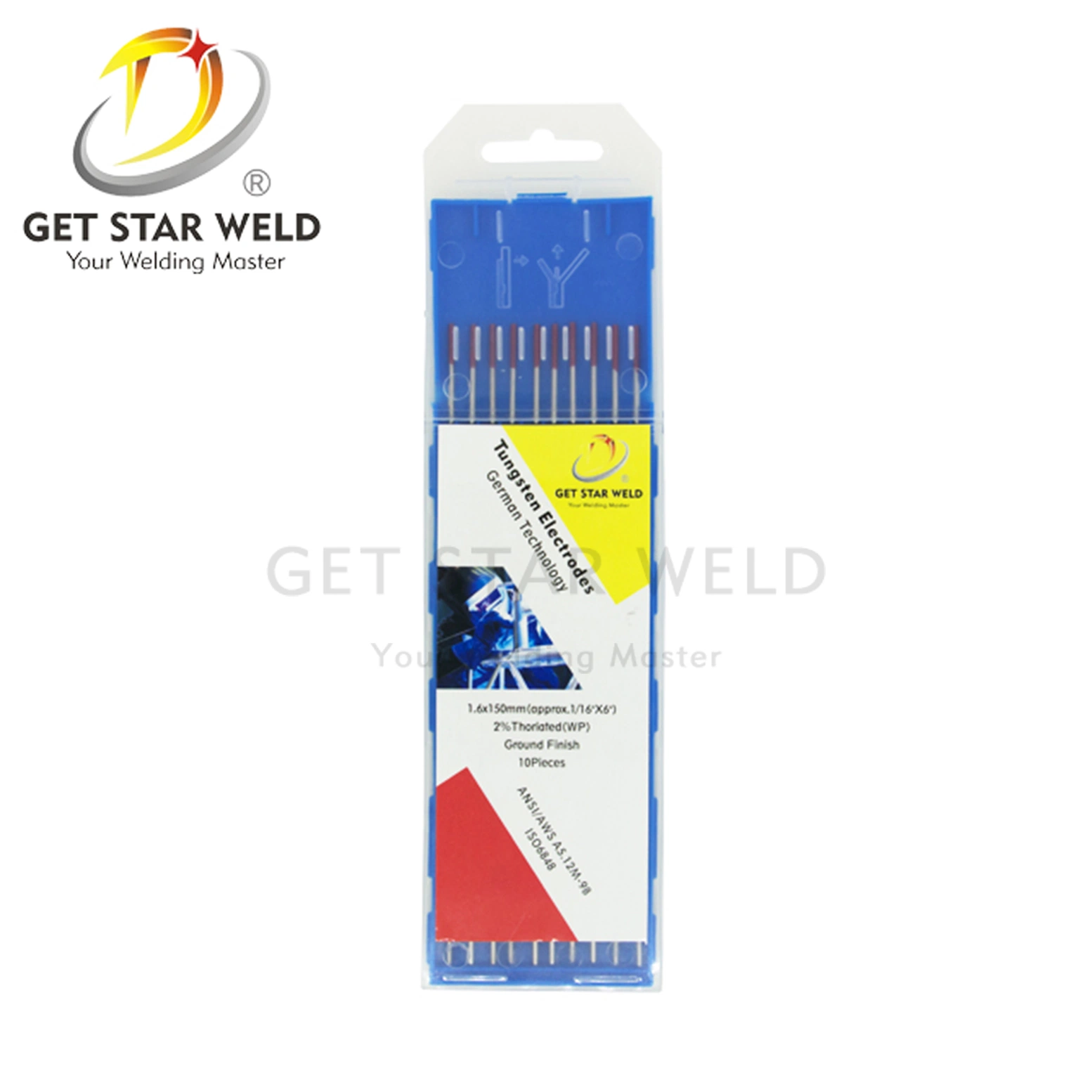 Soldadura de la estrella de obtener buenos precios de accesorios de soldadura TIG Pure Wt20 Electrodo de tungsteno Thoriated TIG