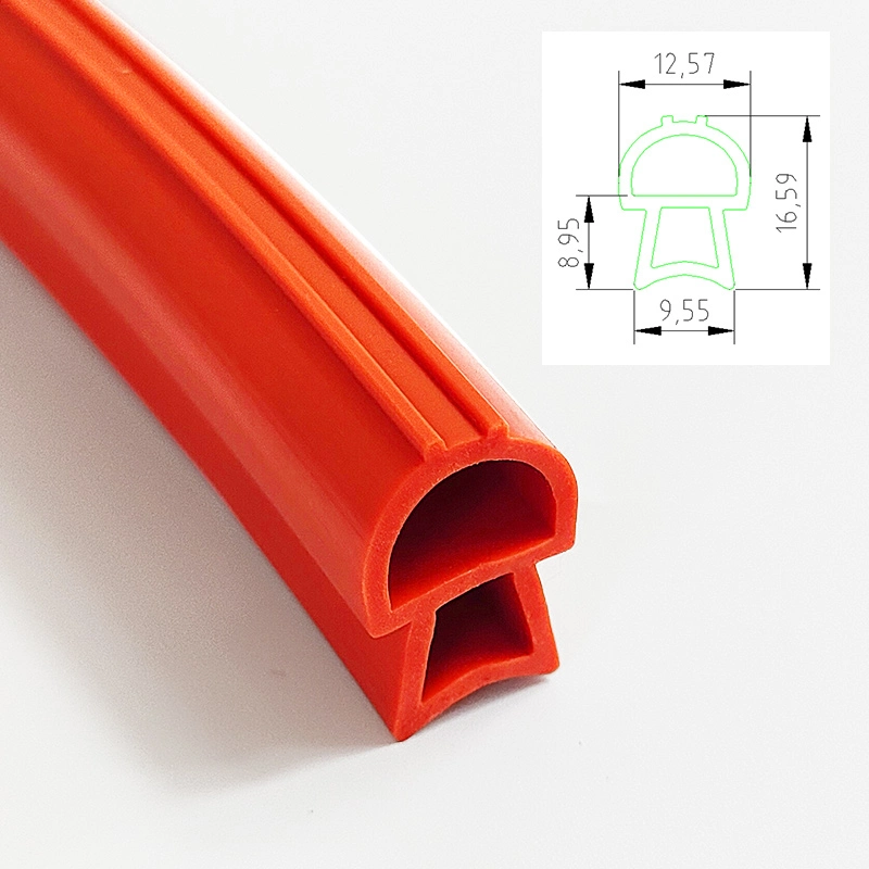 Oven Door High Temperature Resistant Dustproof E Shaped Silicone Rubber Sealing Gaskets