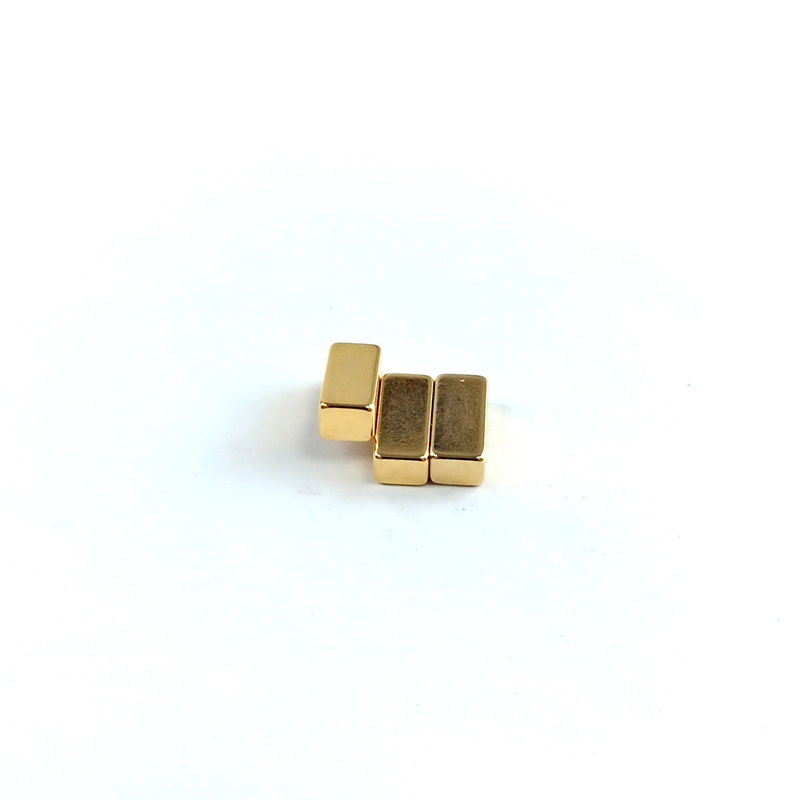 China Manufacturer Strong Custom Cube N52 Permanent Powerful Gold-Plated Neodymium Block Magnet