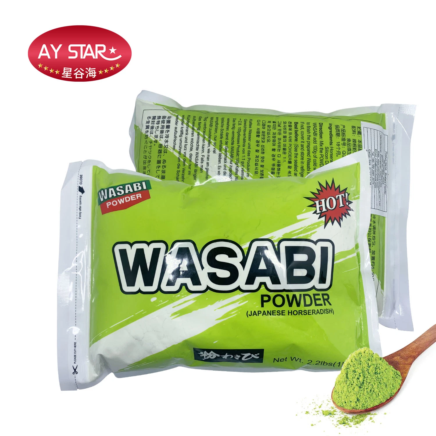 Prix bon marché de gros frais en vrac pur et naturel de la poudre de wasabi