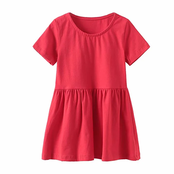Infant Goods Baby Clothes Toddler Girls Summer Cotton Dresses Short Sleeve Shirt
