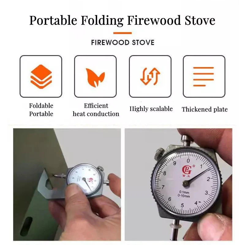 Wood Stove Tower Stove Field Stove Cookout Trumpet Burning Table Folding Portable Stove Gasifier Cookware Outdoor