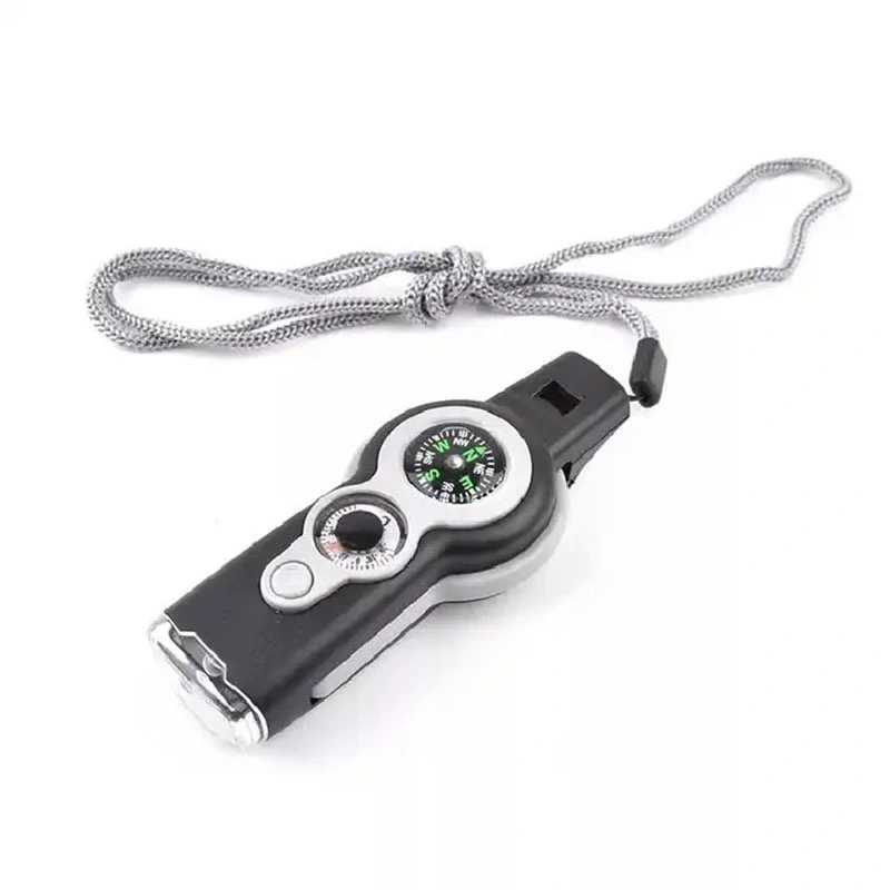 4 in 1 Multifunctional Keychain Compass 20mm Whistle for Outdoor Sports