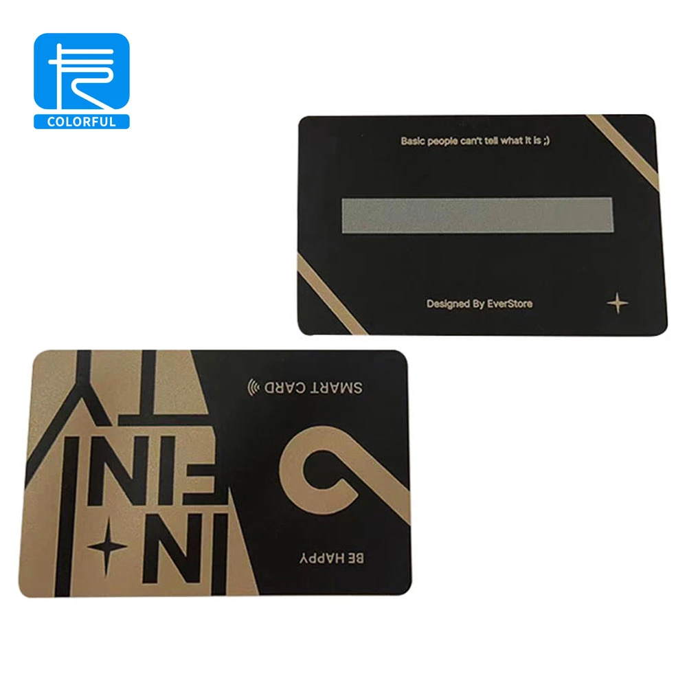 Fabricantes da China Custom High-Quality Programmable Black Printable Smart NFC RFID Visite o Test Social Media Business Card