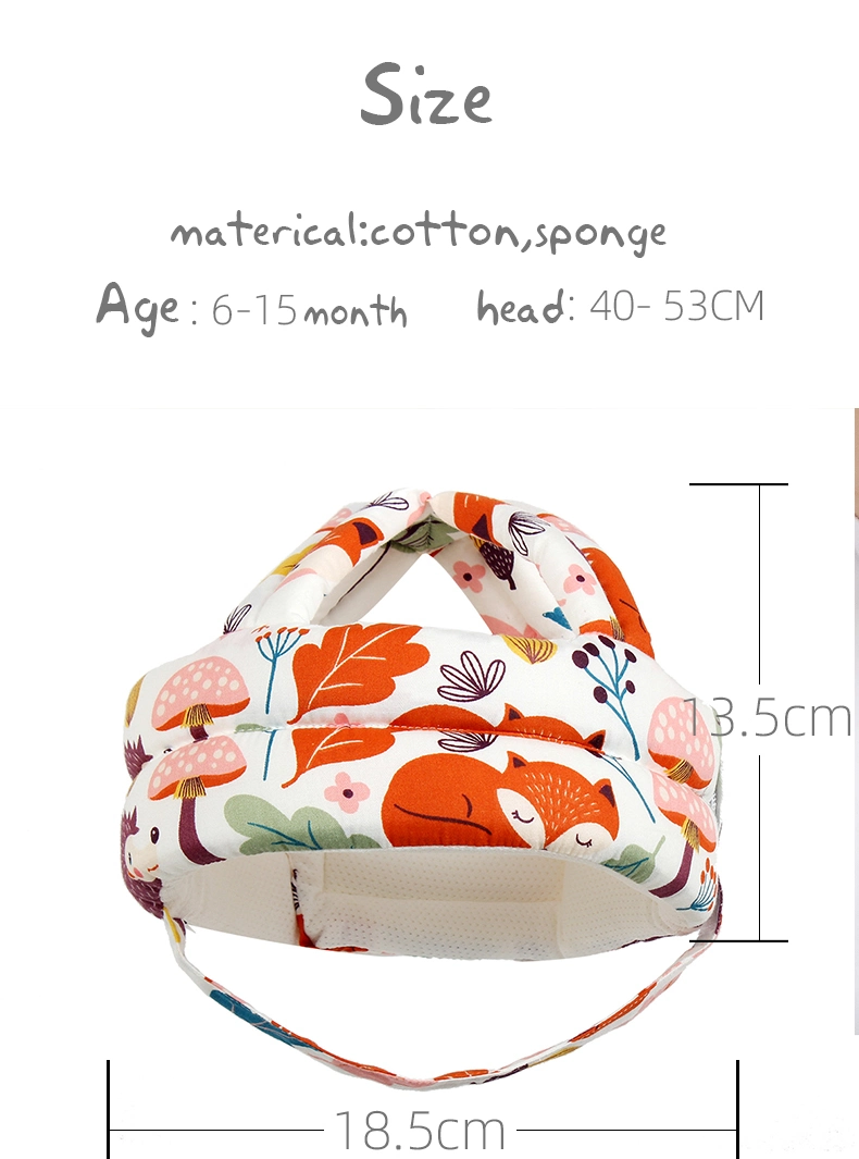 Adjustable Cotton Infant Toddlershead Protective Helmet for Babies Walking Crawling