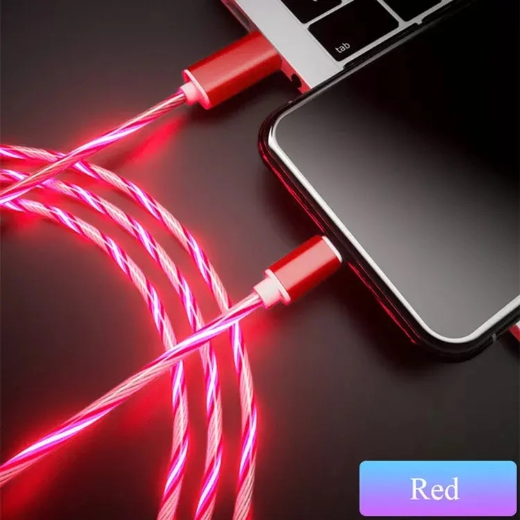 Night Flash LED Light Mobile Fast Charger Data Cable for Type C Phones