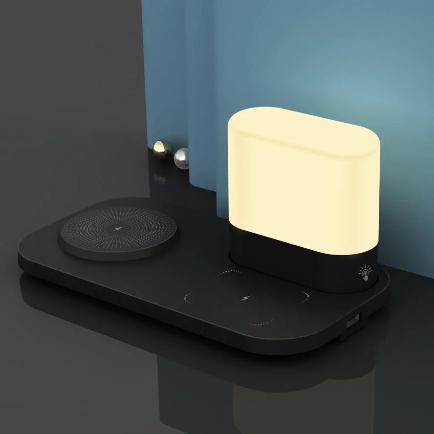 Wireless Charging Night Light LED Illuminated 5W 7W 10W 15W Phone 3 in 1 Wireless Charger Fast Charging Station