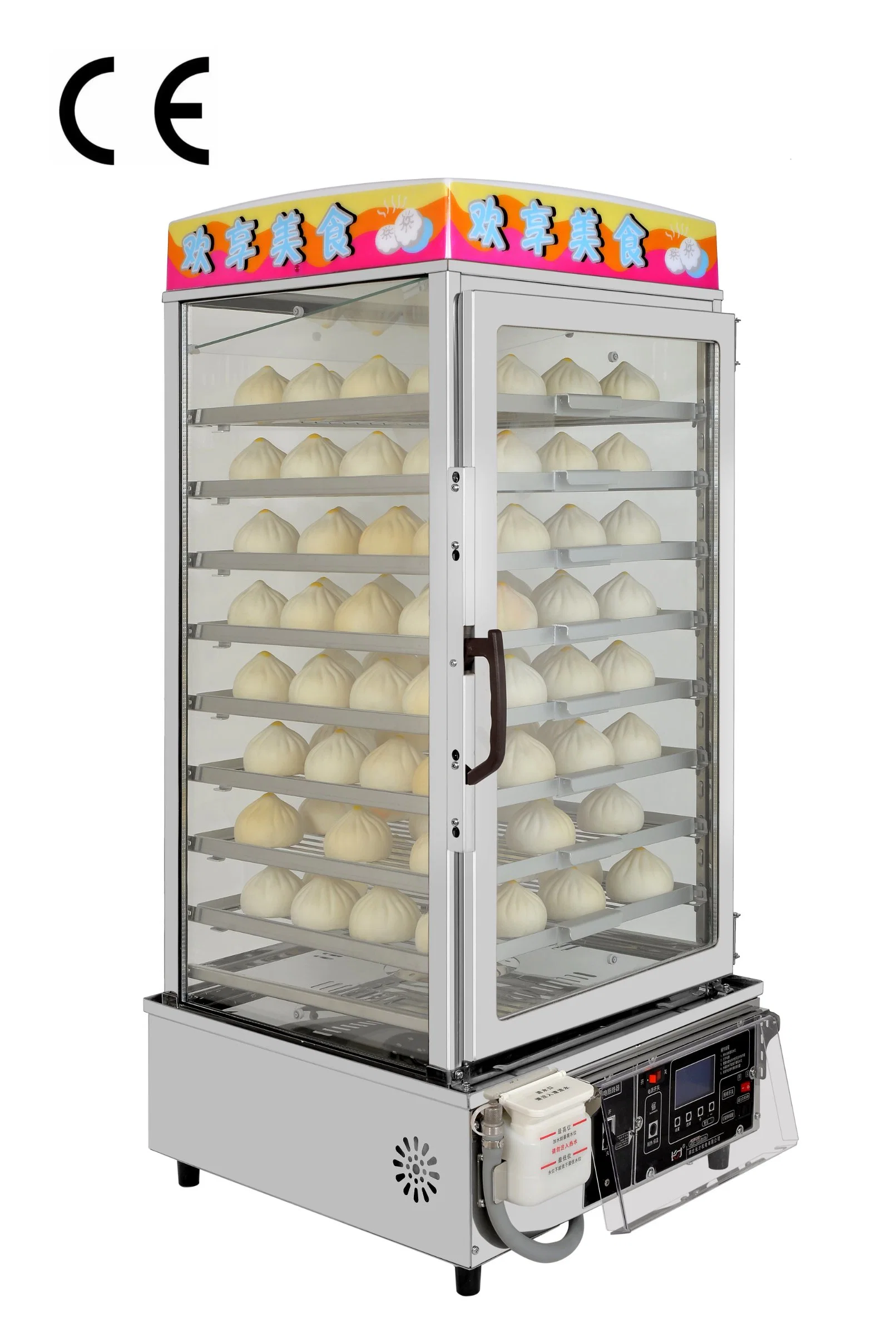 SGM-5c Elektrische Edelstahl Glas Display Momo Bao Pao Dessert Anzeige Für Dampfgarer Für Lebensmittel Kochmaschine Brotkocher Gewerbliche Nutzung Praktisch Verkaufspreis