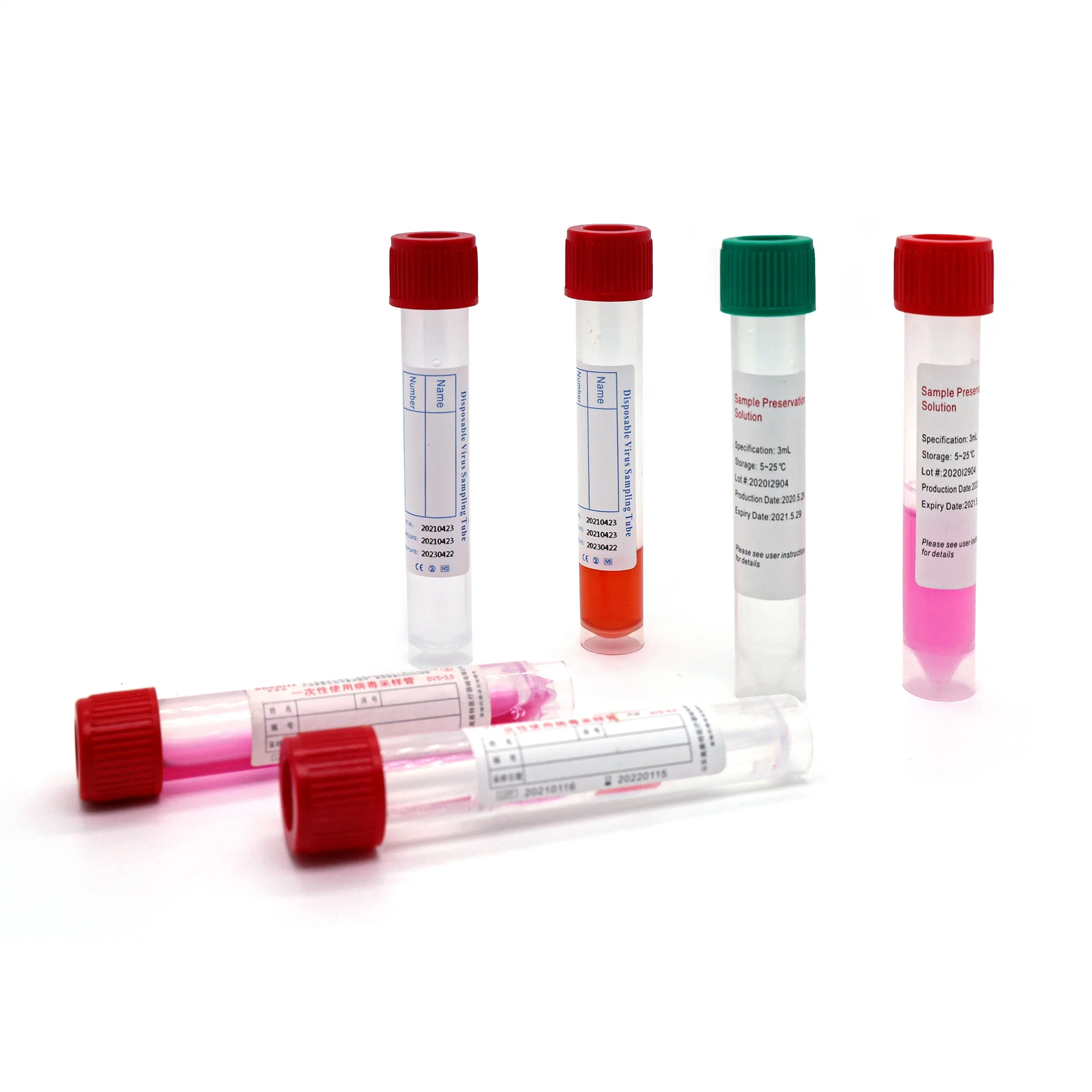 Disposable Sterile Viral Vtm Test Tube with Nasopharyngeal Flockedl Swab