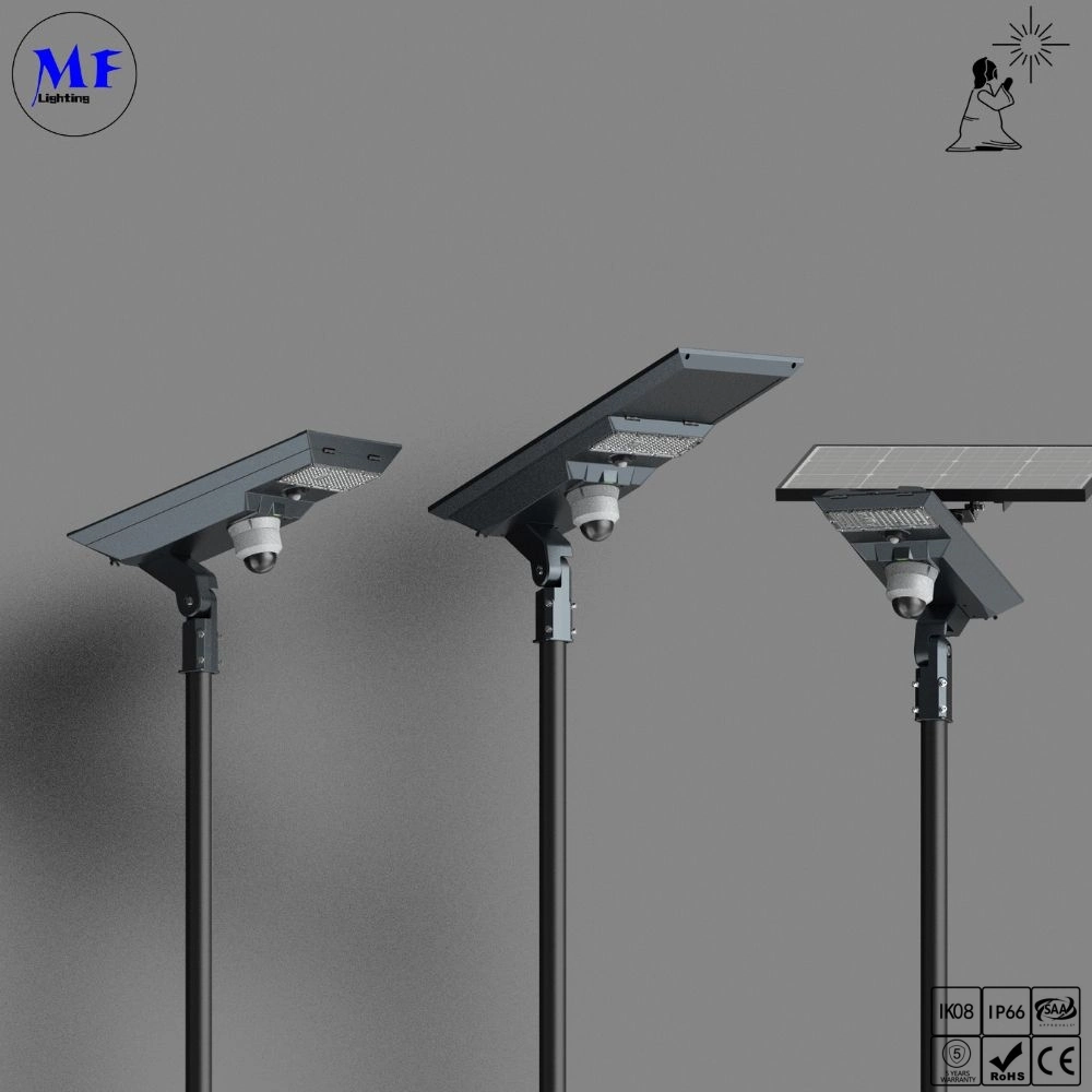 IP66 Waterproof Dustproof LED Solar Street Light with Smart Control Camera High Energy Battery for School University Campuse Hospital Premises Airport Perimeter