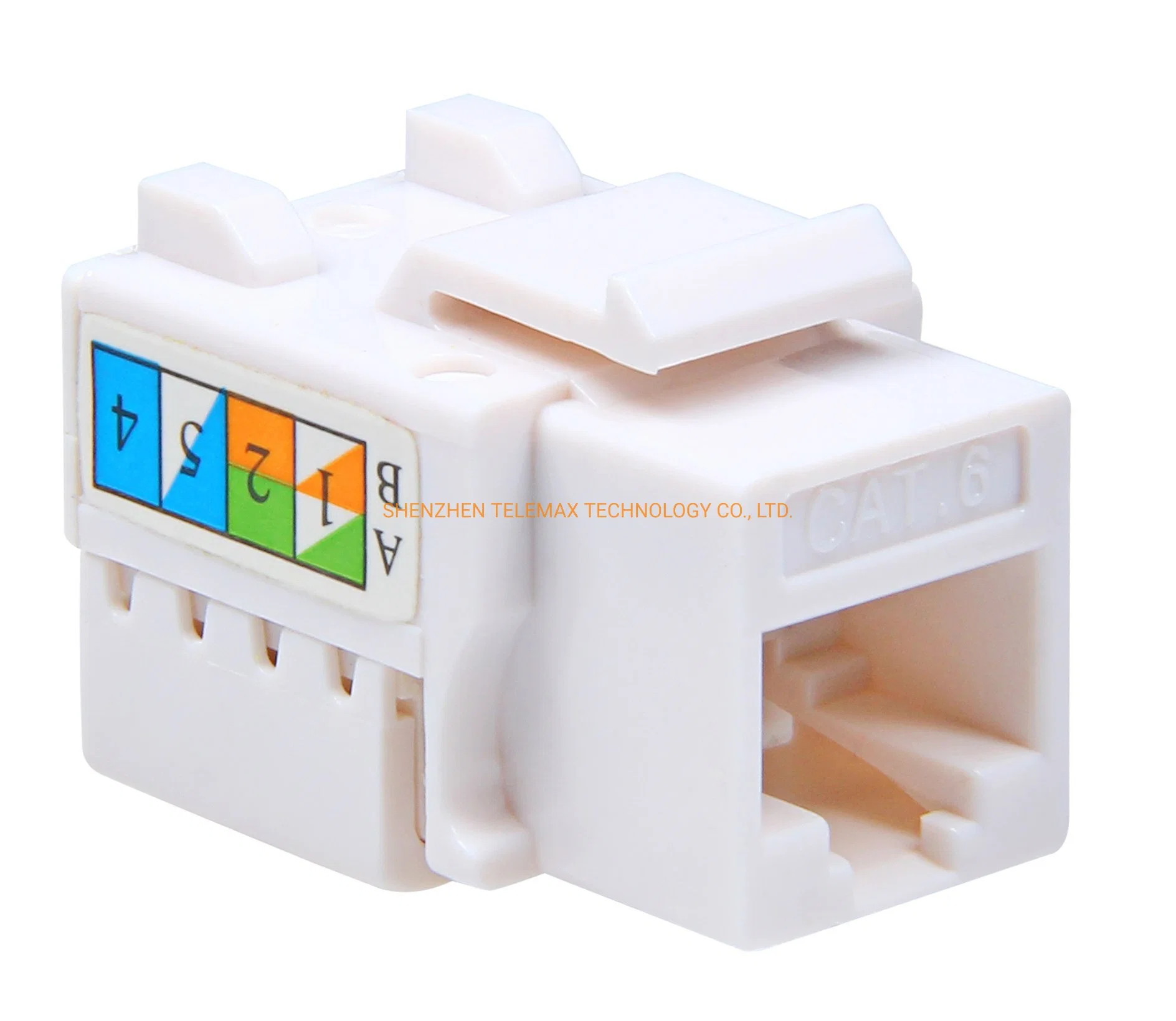 Cat 5e/6/6d'un câble UTP Keystone Jack 90 degré blanc/bleu/rouge/ Couleur jaune