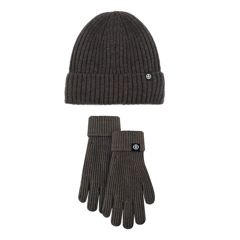 New Unisex Winter Striped Warm Hat Wool Touch Screen Windproof Gloves Suit