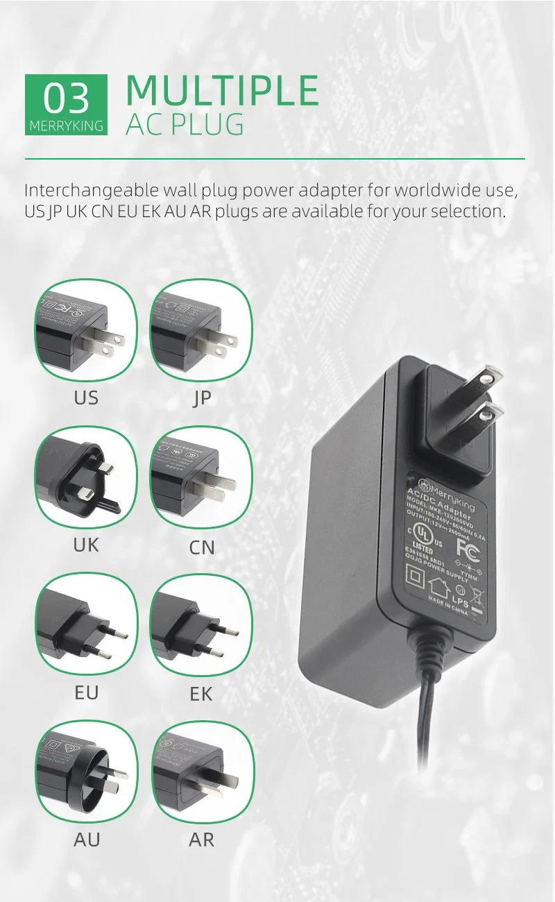 Us Plug 12V Black Power Adapter Portable Wired Light Changed 12.6V 18650 Lithium Battery Charger 1000mA Accessories