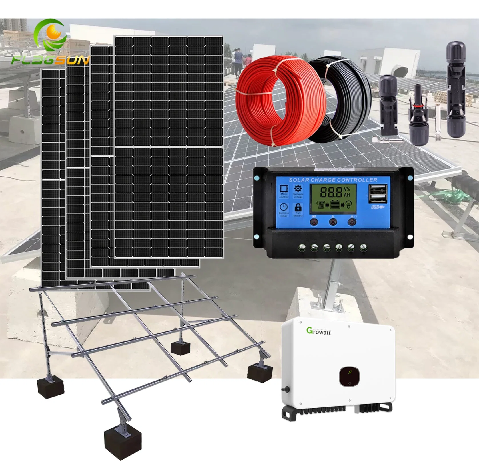 PV Power Solution 3MW 4MW 5mwon Grid Solar System Price 5000kw Solar Panels Unit